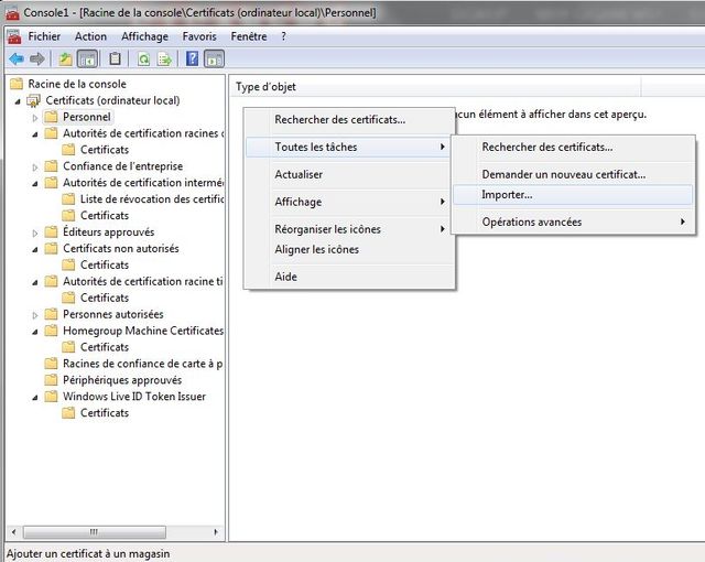 import certificat