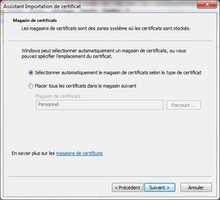 magasin de certificats