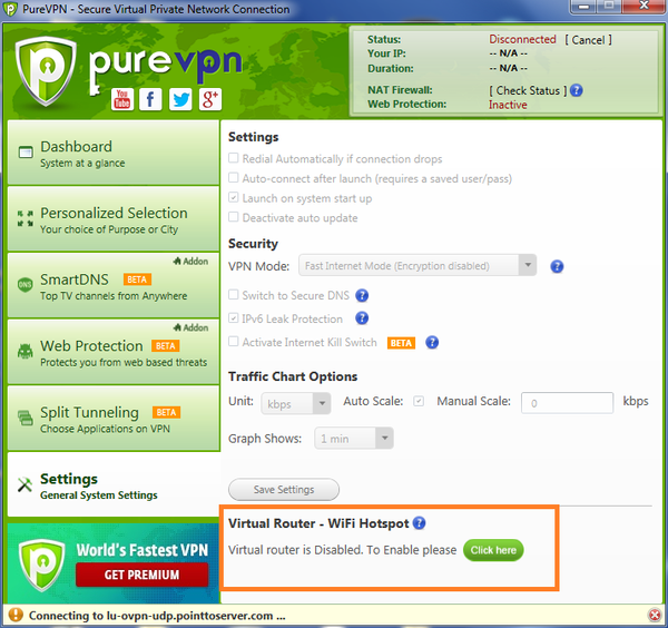 PureVPN Virtual router