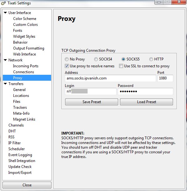 Torrent avec Proxy SOCKS5 d' IPVanish 17