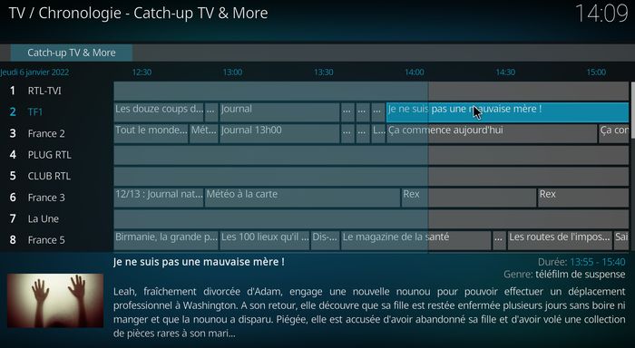 Catch-Up TV & More sur Kodi avec IPTV Simple Client 12