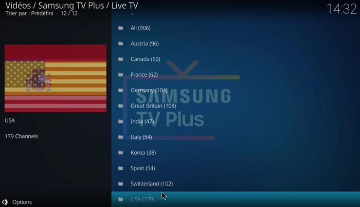 Samsung TV Plus sur KODI pour regarder la télé gratuitement 4